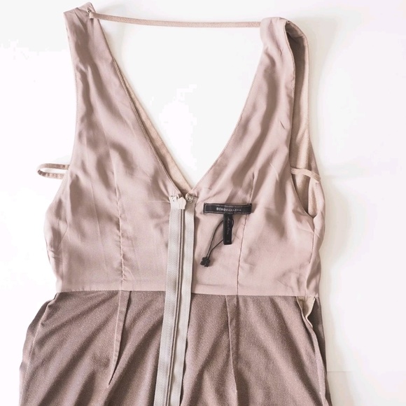 BCBGMAXAZRIA Mathilde Faux Suede Deep V Neck Dress - Picture 7 of 8